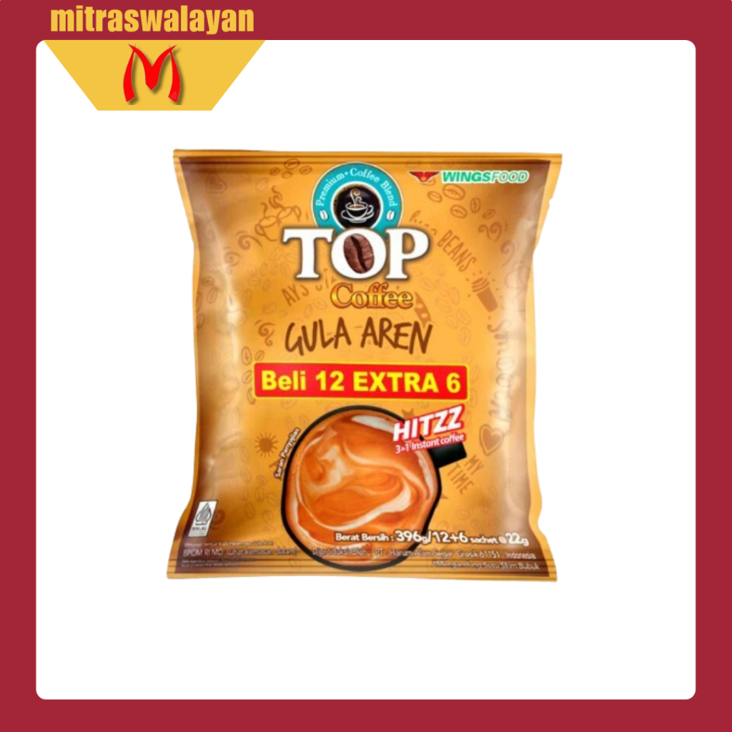 

TOP COFFEE Gula Aren Kemasan Pack Beli 12 Extra 6 @22 gr