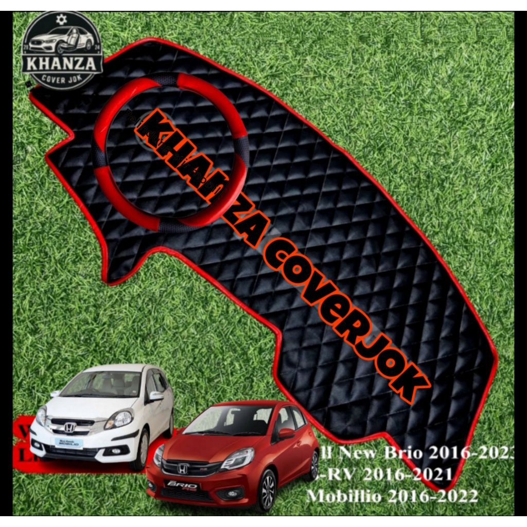Alas Dashboard Mobil + Sarung Stir Mobil Brio 2016-2023, B-RV 2016-2021, Mobilio 2016-2022 Motif Waj