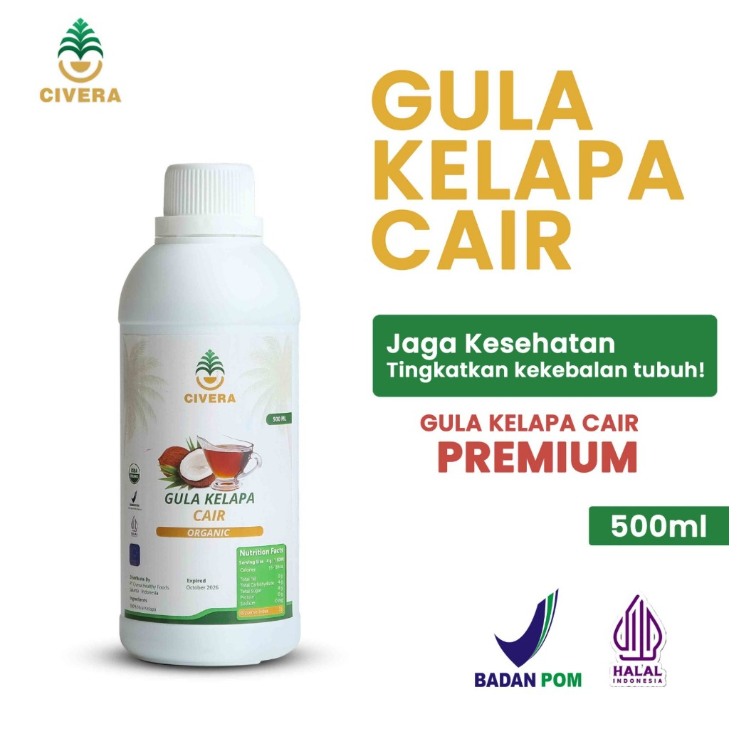 

Civera Gula Kelapa Cair 500ml / Coconut Sugar Liquid Organic / Coconut Nectar Kemasan cocok untuk Kopi Teh / 100% Organik Coconut Sugar