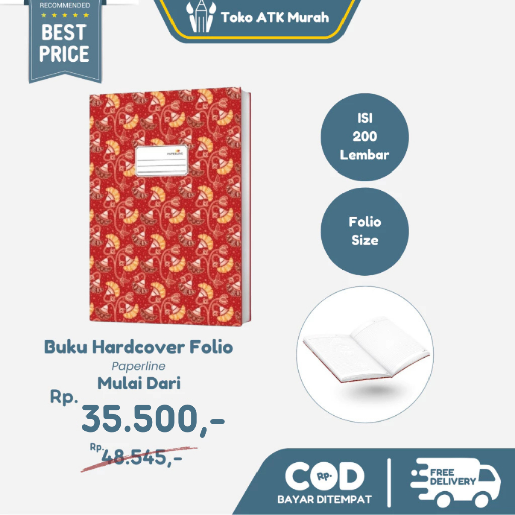 

Buku Tulis Folio 200 Lembar Hardcover Paperline - Buku Agenda