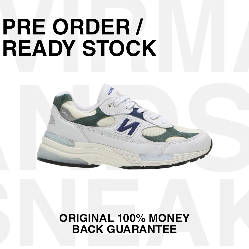 New Balance 992 Made In USA White Marsh Green