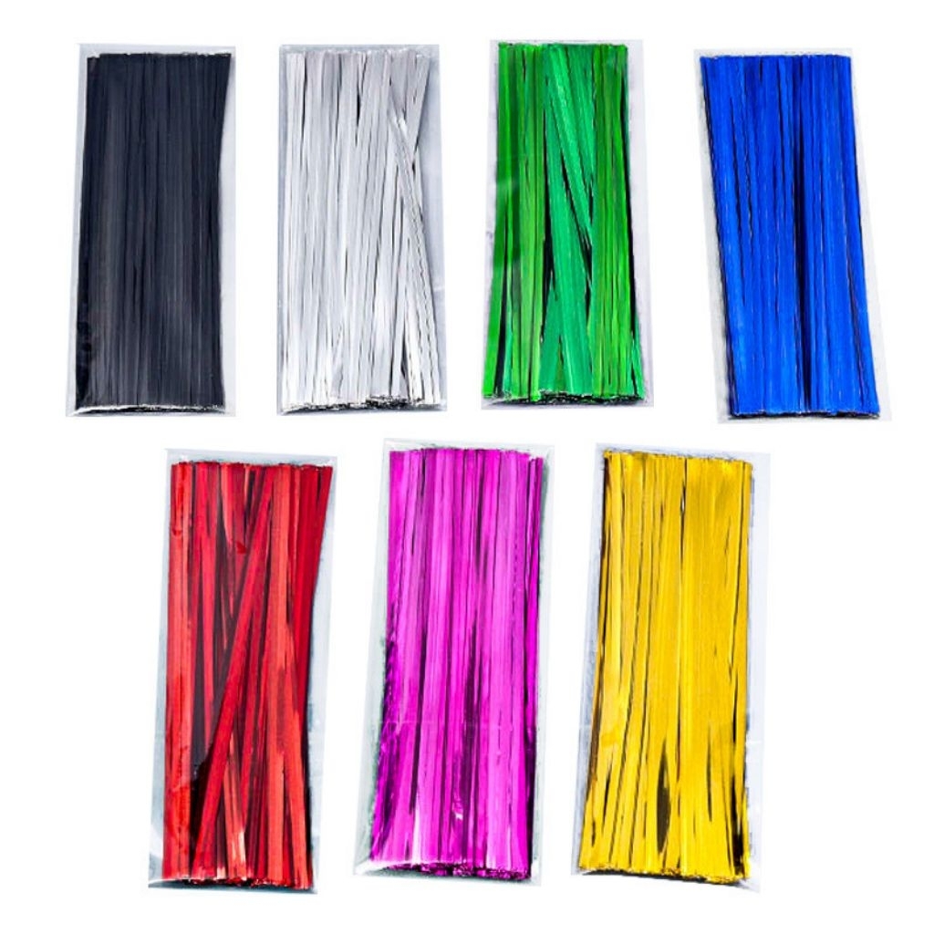 

100 Pcs Twist Tie banyak warna Pita Kawat Pengikat Souvenir Snack Pita Kawat Panjang