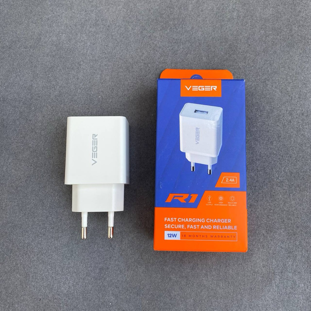 VEGER R1 / batok charger VEGER R1 2.4A 12w fast charging ORIGINAL