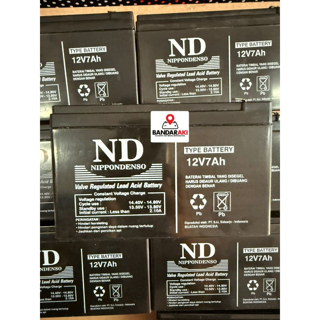 AKI SEPEDA LISTRIK KERING/ SELIS / AKI VRLA / AKI UPS ND 12V 7AH  JAMINAN 100% ORIGINAL NIPPONDENSO