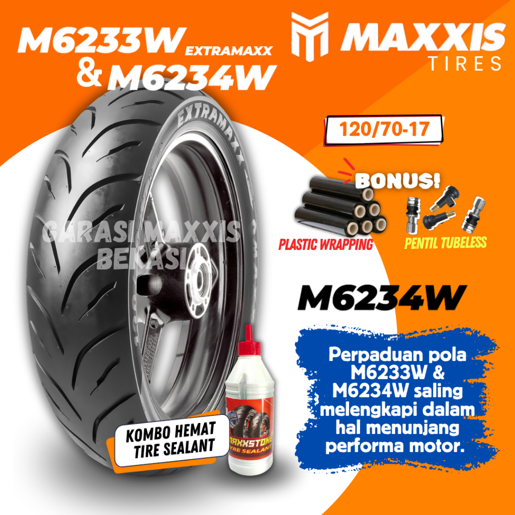 [READY COD] BAN MAXXIS EXTRAMAXX RING 17 / BAN MAXXIS EXTRAMAXX M6234 ( 120/70-17 ) BAN TUBELESS BAN