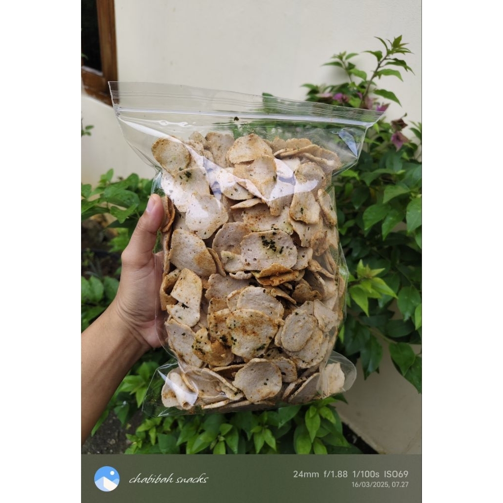 

Basreng pedas sedang daun jeruk 500gram