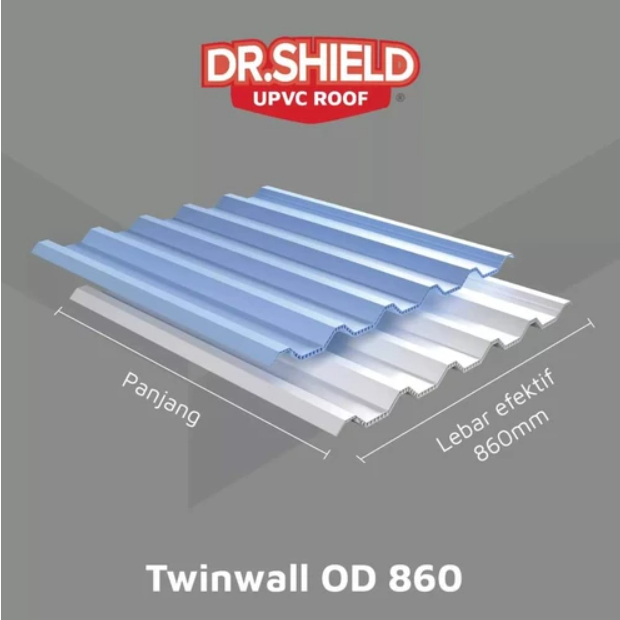 [LBP] - Atap uPVC Dr.Shield OD 860 || Atap Kanopi Atap Rumah Alderon Merk Dr.Shield Twin Wall Efekti