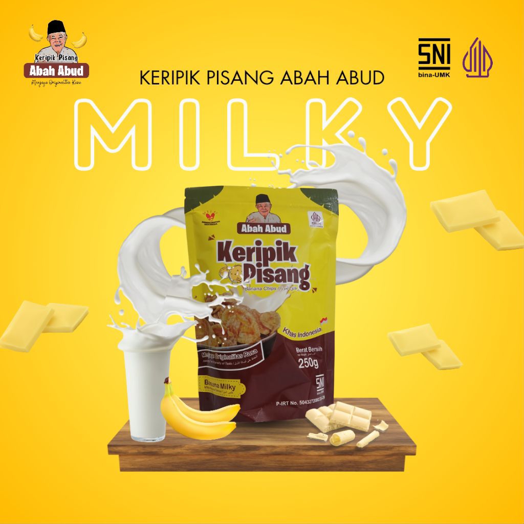

Abah Abud - Keripik Pisang Rasa Susu | Banana Milky Renyah Crispy & Lezat kemasan 250 gram dan 110 gran