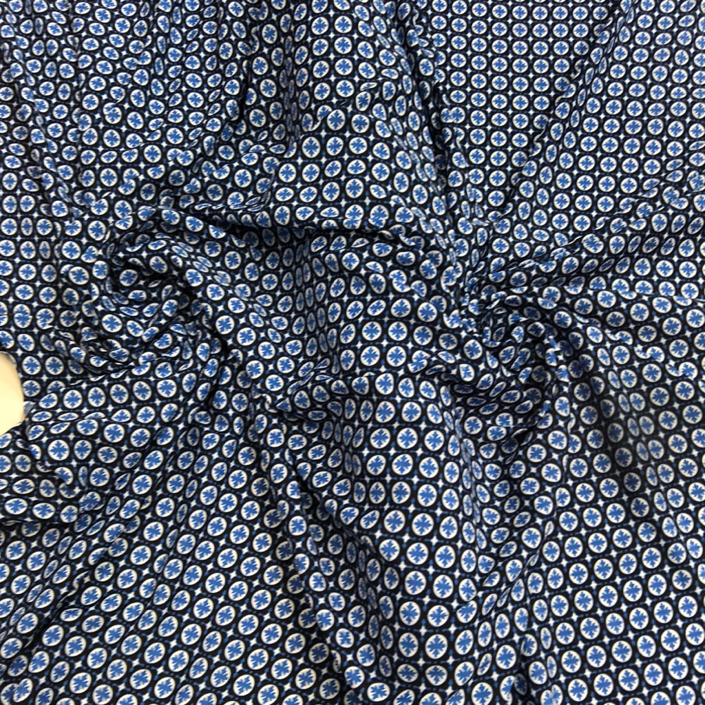 kain zara crepe motif polkadot - kain zara crepe motif premium dt