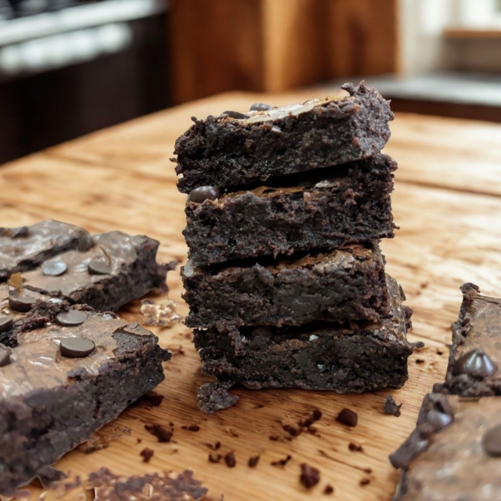 

Fudgy Brownies Callebaut 70,5% - topping chocochips