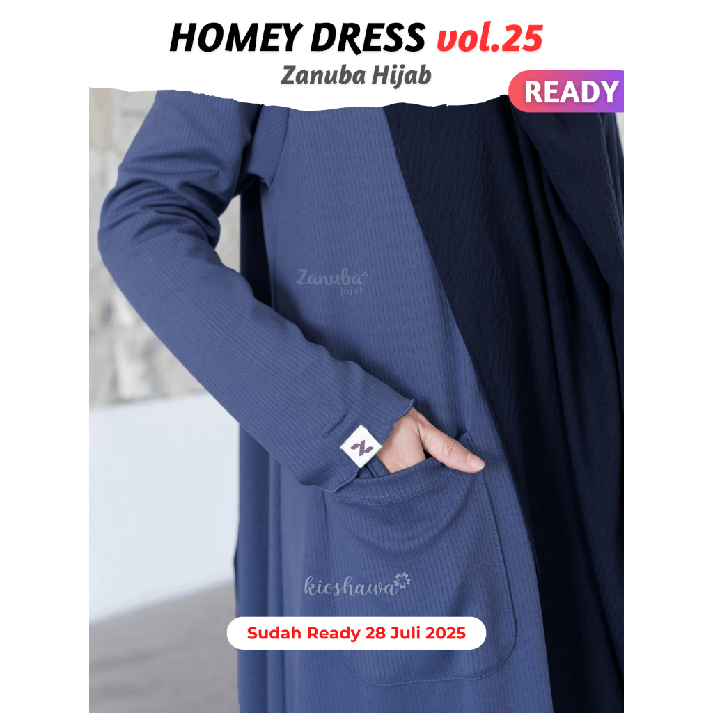 HOMEY DRESS VOL.25 Zanuba Hijab Official Jilbabsyarie HD25 Gamis Daily Polos HD 25