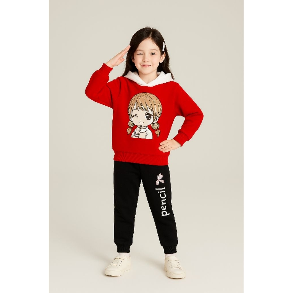 Setelan Baju Anak Remaja Usia 7-10 Tahun Kids hoodie anime 652 Setelan Anak Perempuan Lucu | Baju An