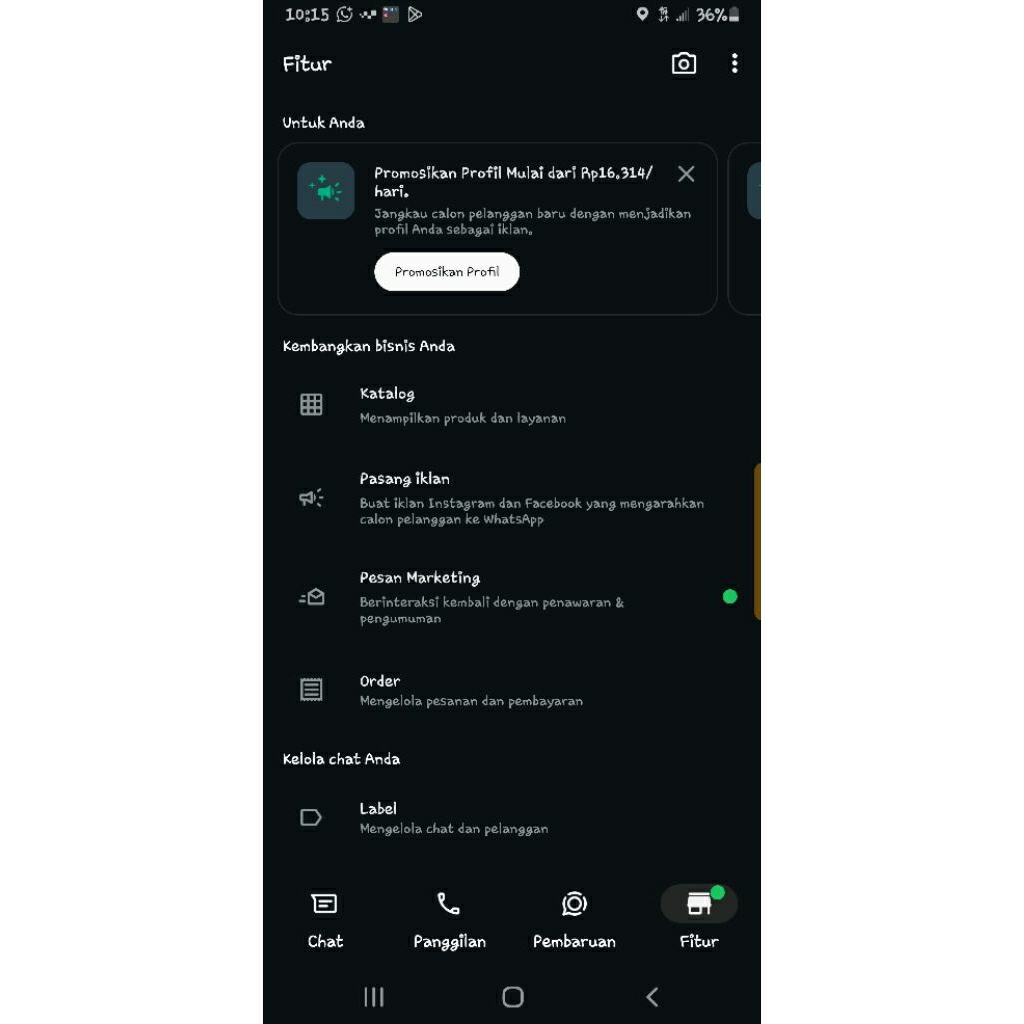 Whatsapp Sudah Verivikasi Meta dan Sudah ada fitur Pesan Marketing untuk Meta