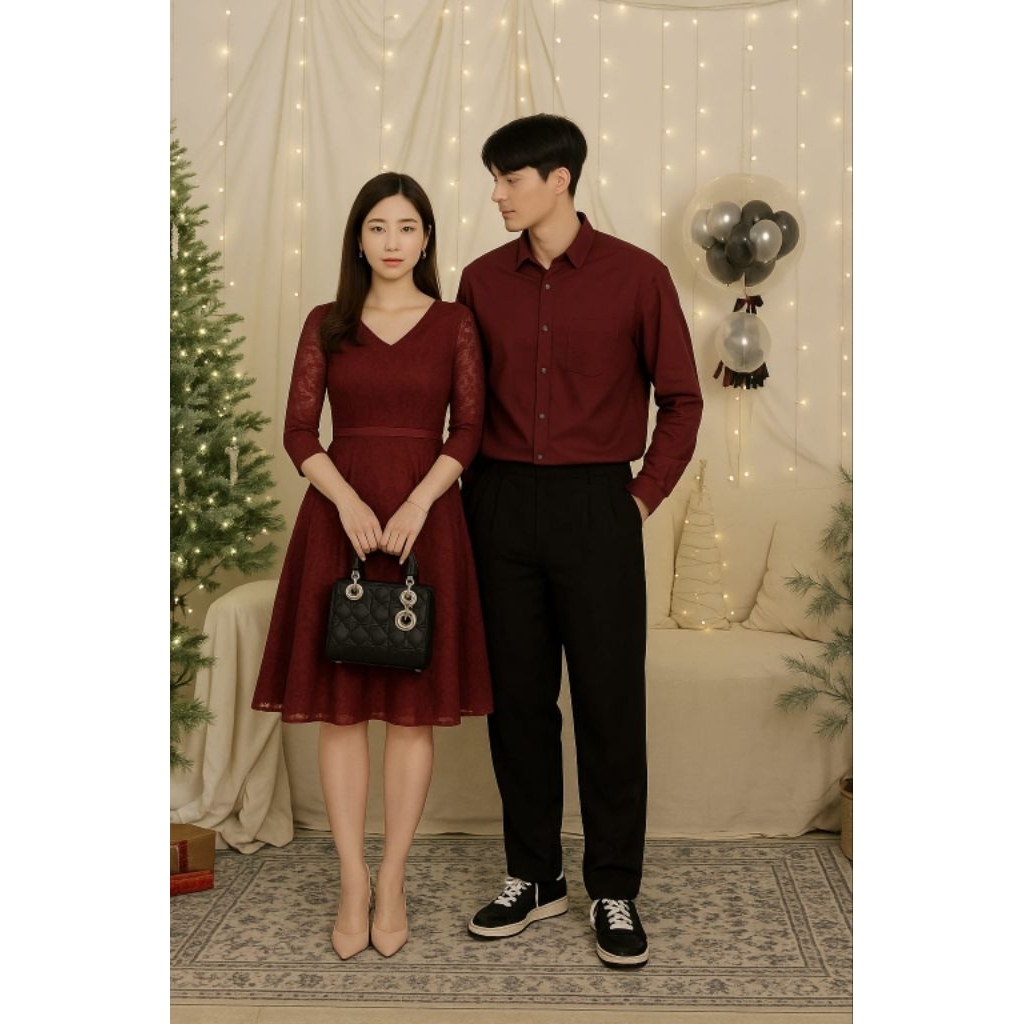 Harga Sepasang | Couple Dress Brokat Kondangan Set Baju Pasangan Pesta Couple Dress Jumbo Meli Ld120