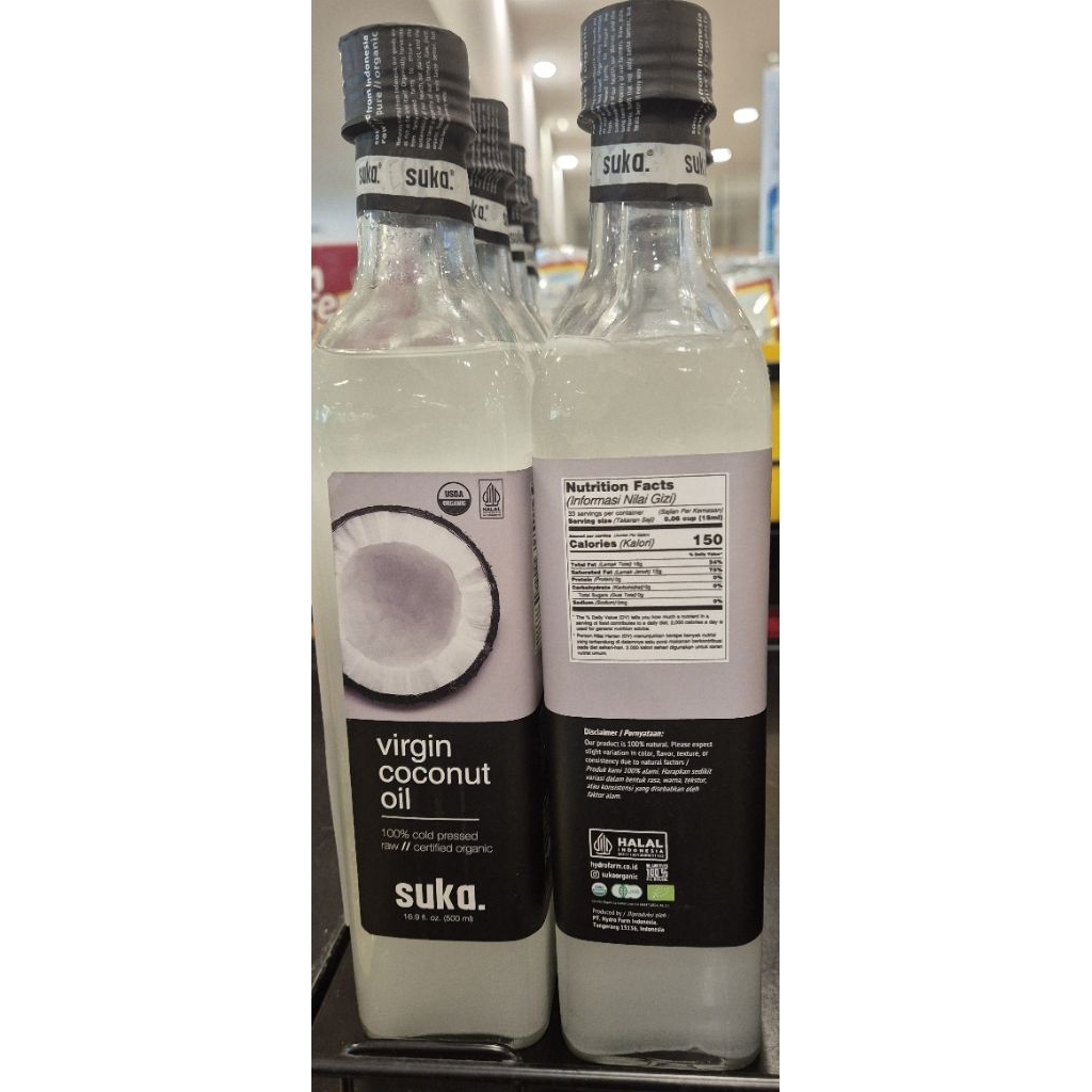 

Minyak Kelapa Organik Murni Dengan Tekanan Dingin SUKA Organic Virgin Coconut Oil With 100% Cold Pressed 500ml - RM.