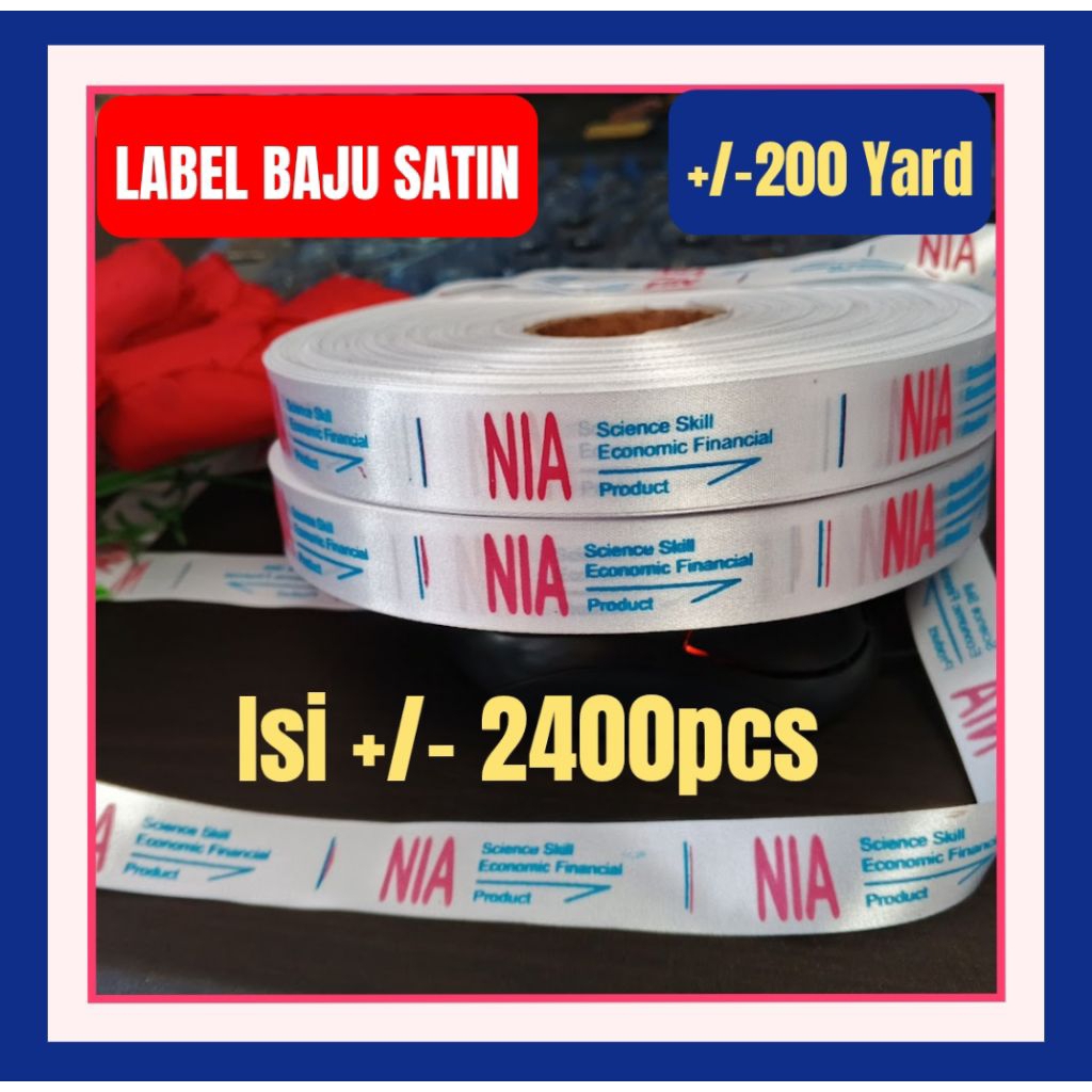 

Label Hijab Pita Satin Custom Sablon