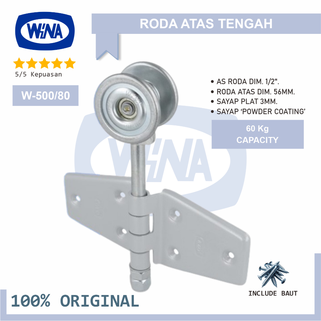 Roda Atas Tengah Wina W580 Engsel Pintu Garasi Geser Sliding & Lipat - 100% Original