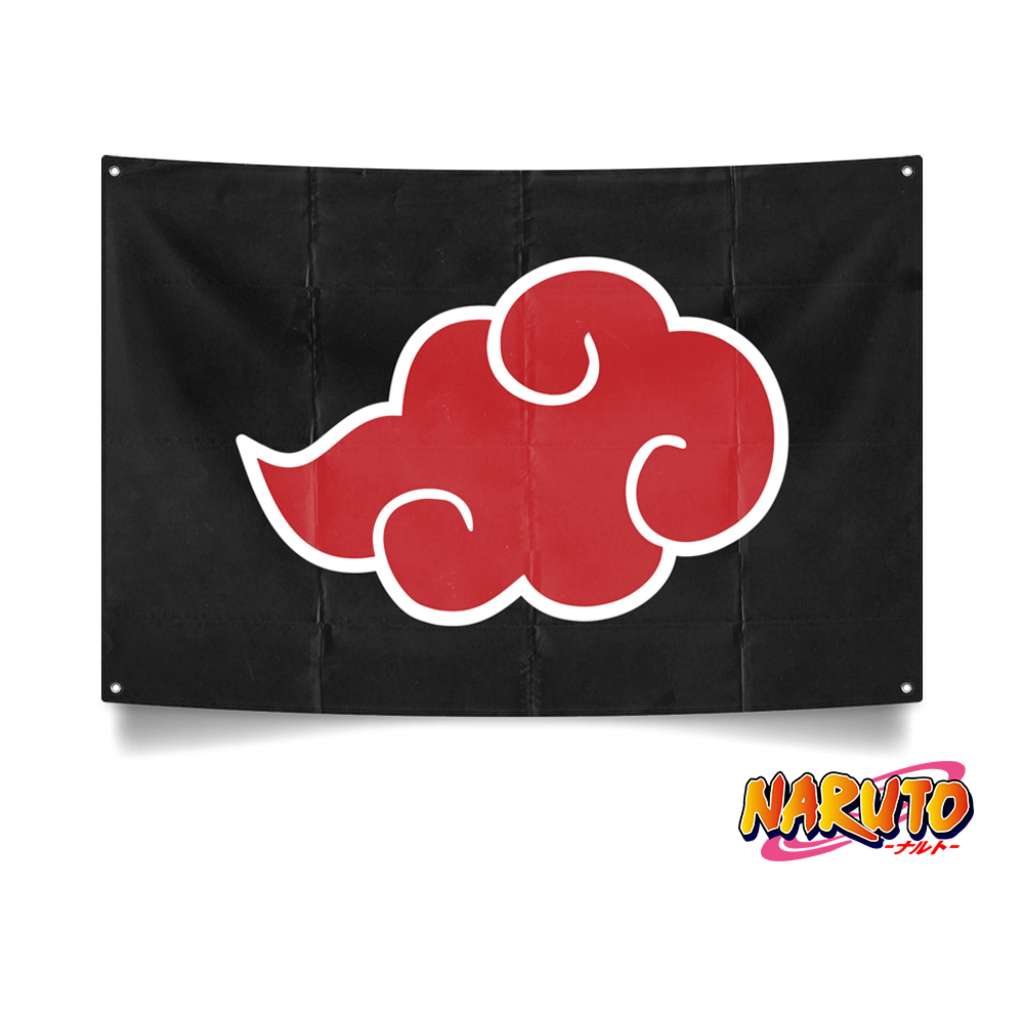 BENDERA AKATSUKI ANIME NARUTO BENDERA AWAN MERAH BENDERA PEMBERONTAK AKATSUKI