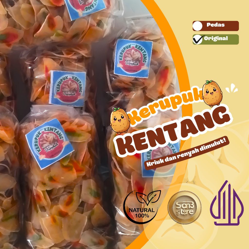 

Kerupuk Kentang 100% Kentang Asli | Homemade | Tanpa Bahan Kimia