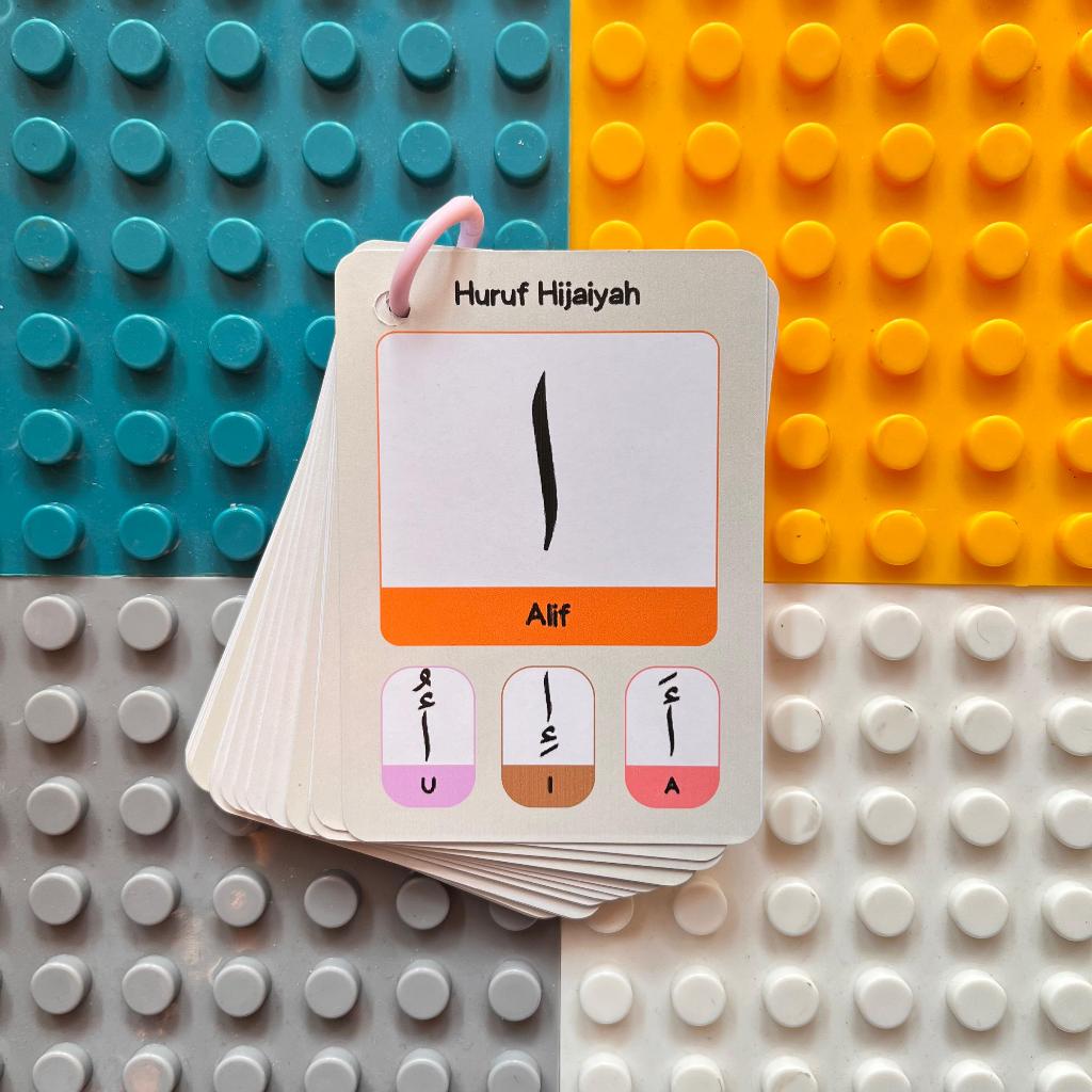 Flash Card Huruf Hijaiyah Berharokat Fathah Kasroh Dhomah | Kartu Belajar | Mainan Edukasi Anak