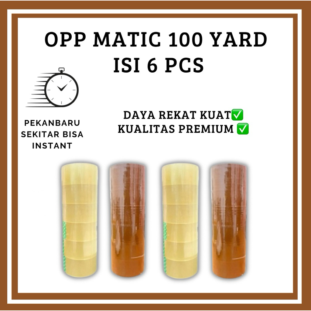 

MATIC 48 MM x 100 YARD OPP Tape Murah Coklat dan Bening Kekuningan - Lakban packing bening kekuningan & coklat