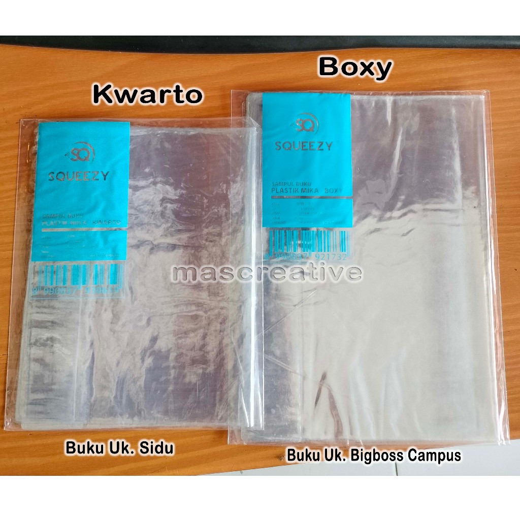

Sampul Buku Plastik Mika PVC Ukuran Boxy Kwarto - Isi 10 Lembar (1 Pack)