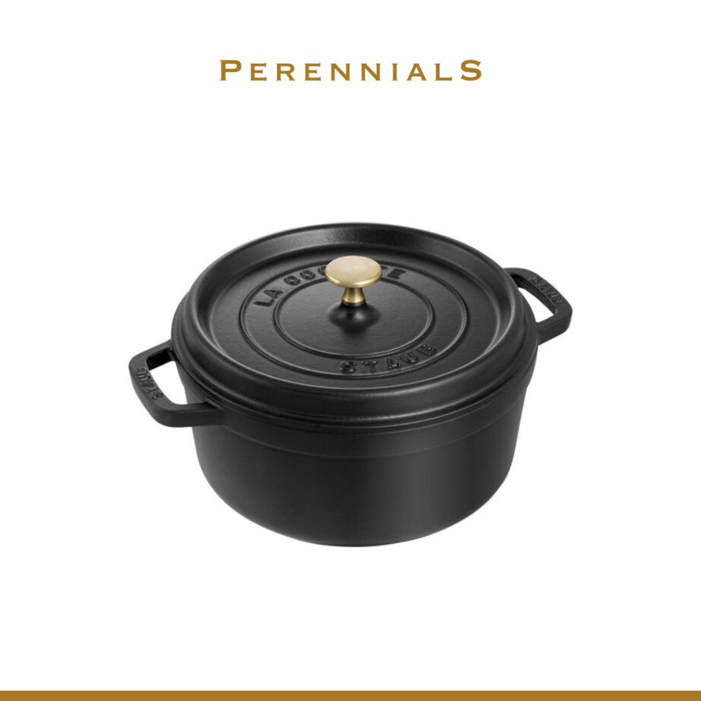 Panci Staub Cocotte 24cm Black Round Panci Hitam