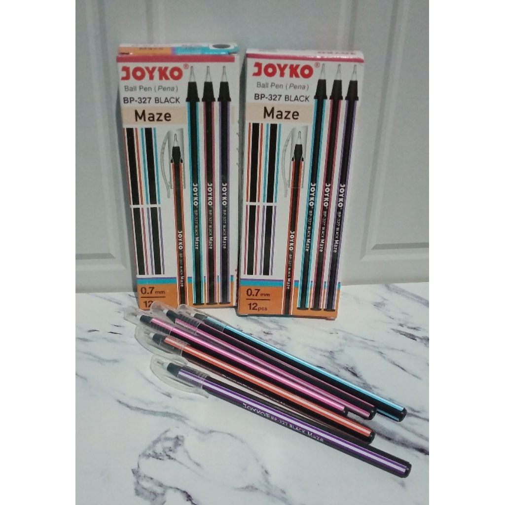 

BOLPEN JOYKO MAZE BP-327 HITAM 1 PAK ISI 12 PCS