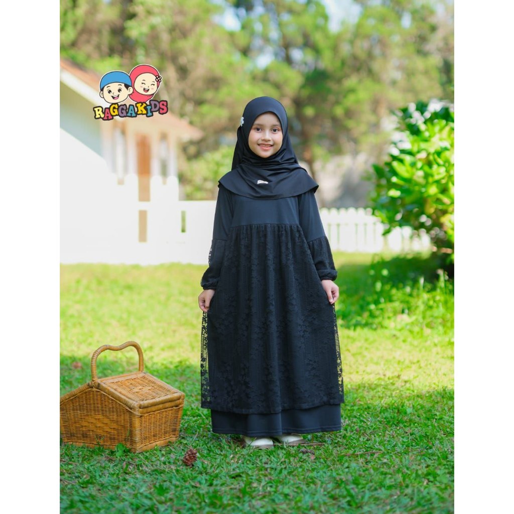 GAMIS ANAK HITAM RG 52 V3 BROKAT