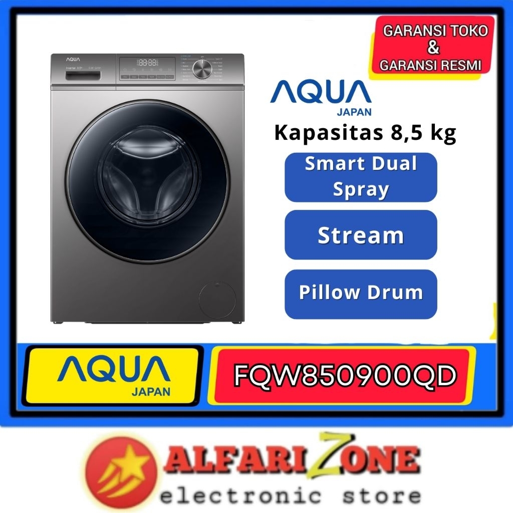AQUA FQW850900QD Mesin cuci 8,5 Kg Front Loading  AQUA FQW850900 Mesin cuci 8kg