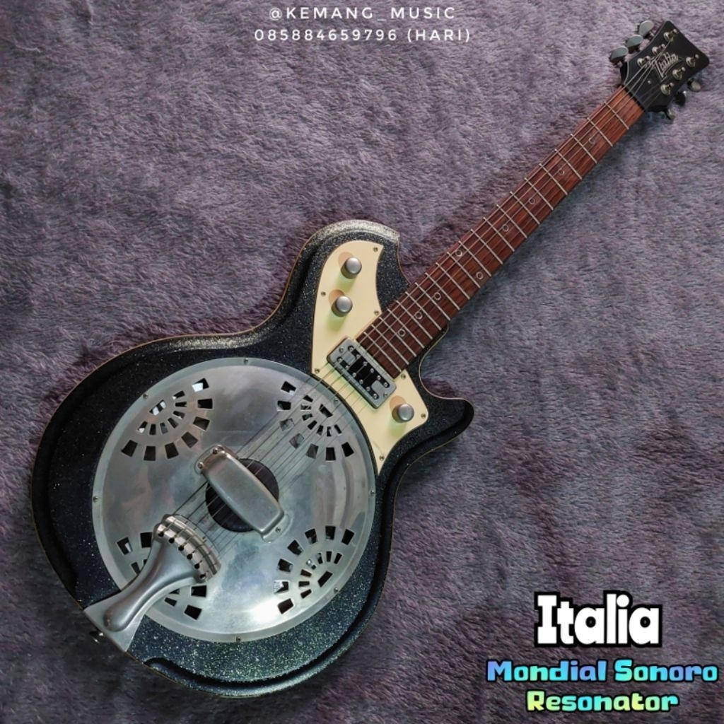 gitar langka italia mondial resonator country style