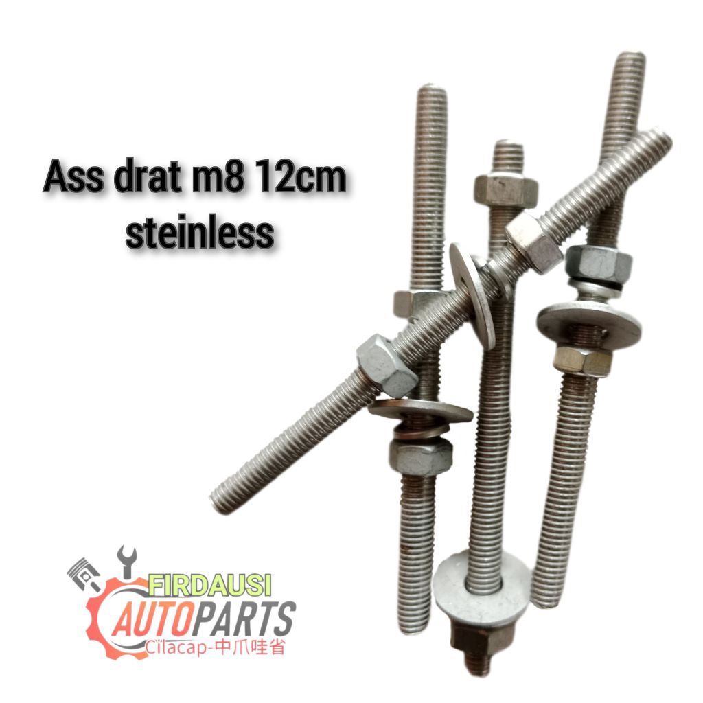 ASS DRAT M8X12CM STAINLESS DOUBLE RING,MUR