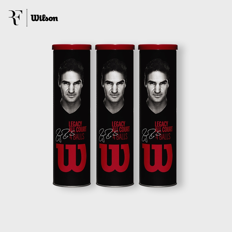 [ BUY 1 GET 3 ] Wilson RF ROGER FEDERER LEGACY Bola Tenis 4-Ball Metal CanTennis Balls - WRT11990M