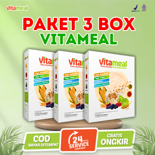 

[DIJAMIN] Vitameal Paket 3 Box Sereal Diet Multigrain Rendah Gula untuk Diabetes Menurunkan Kolesterol Aman Maag Cocok untuk Diet & Sarapan Sehat Pagi Hari FITAMIL KEBAS