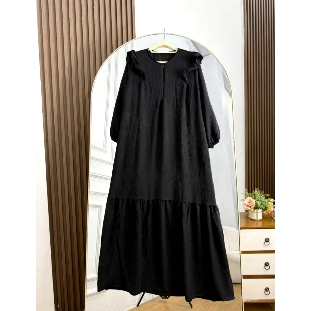 Azka Gamis Crincle Premium Busui Dress Polos