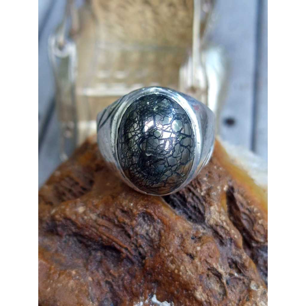 Natural Badar Perak Kristal Ring Perak 925 Handmade