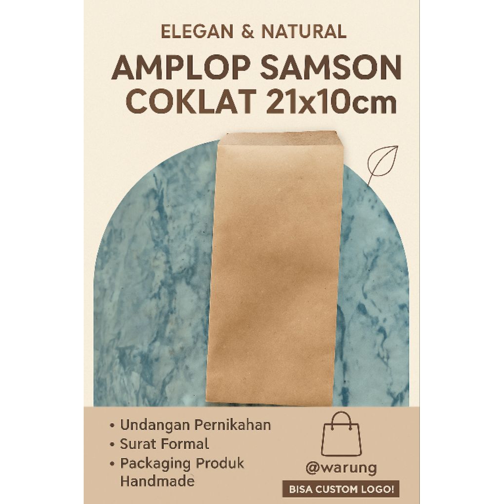 

AMPL0P KERTAS SAMSON 150GSM COKLAT Ukuran 21x10cm