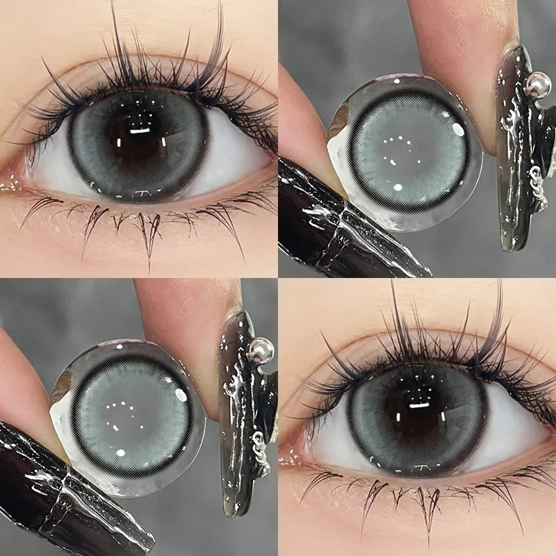 1 pasang lensa kontak warna diameter 14.2MM softlens soflen soflens softlens grey softlens hitam sof