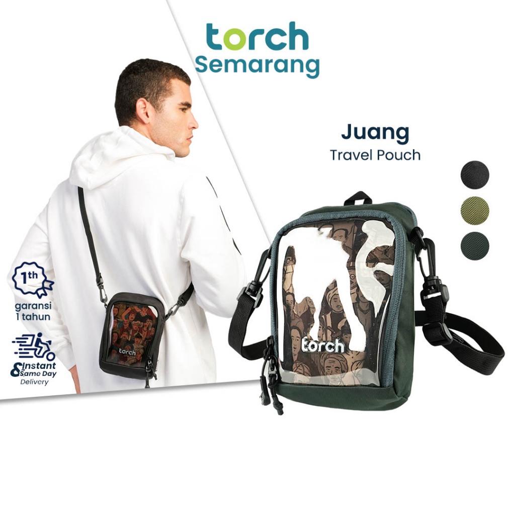 TORCH Tas Selempang Transparan Bening Juang | Sling Bag Mini Pria Wanita