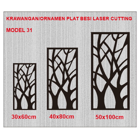 KRAWANGAN PLAT BESI PAGAR CUTTING LASER MOTIF 31
