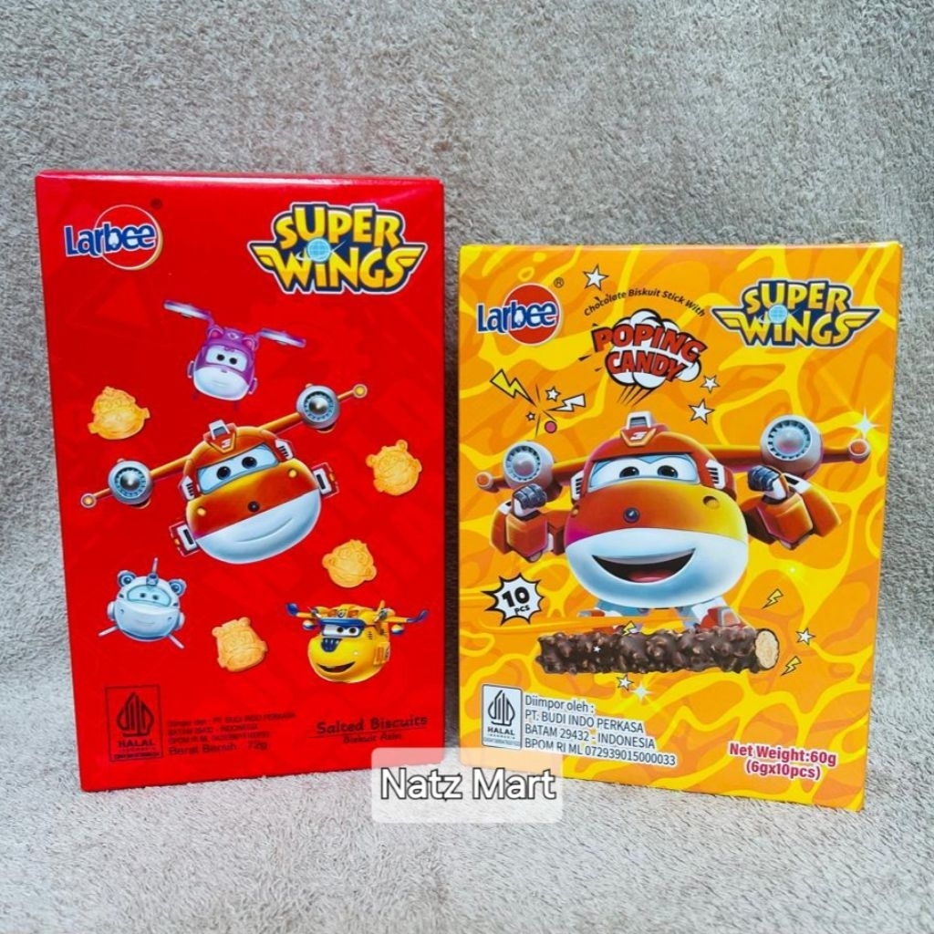 

LARBEE Super Wings Poping Candy 60 gr & Salted Biscuits 72 gr