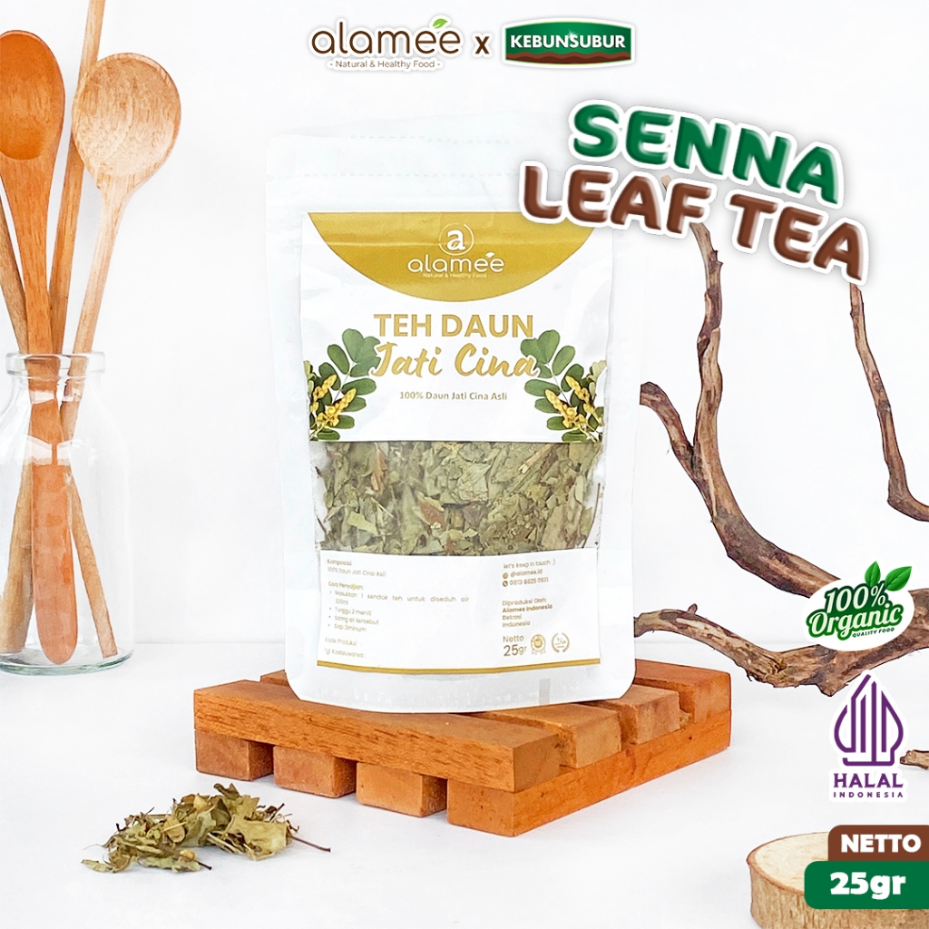 

ALAMEE Senna Leaf Tea Teh Daun Jati Cina Herbal Alami Organik Dried Flower Premium 25gr kebunsubur