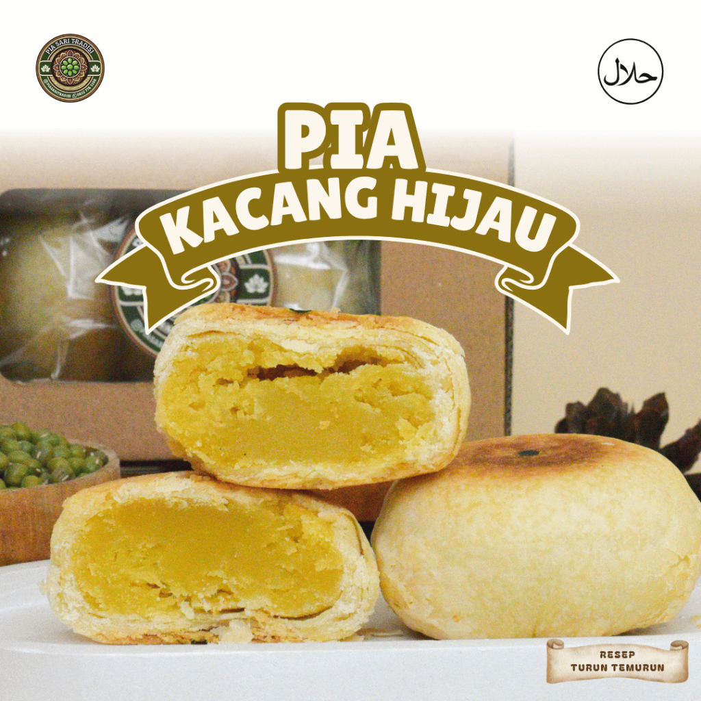 

Pia / Bakpia Kacang Hijau Halal tanpa Pengawet - Pia sari tradisi