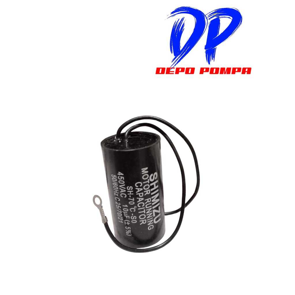KAPASITOR  KABEL POMPA AIR SHIMIZU 10 UF ASLI