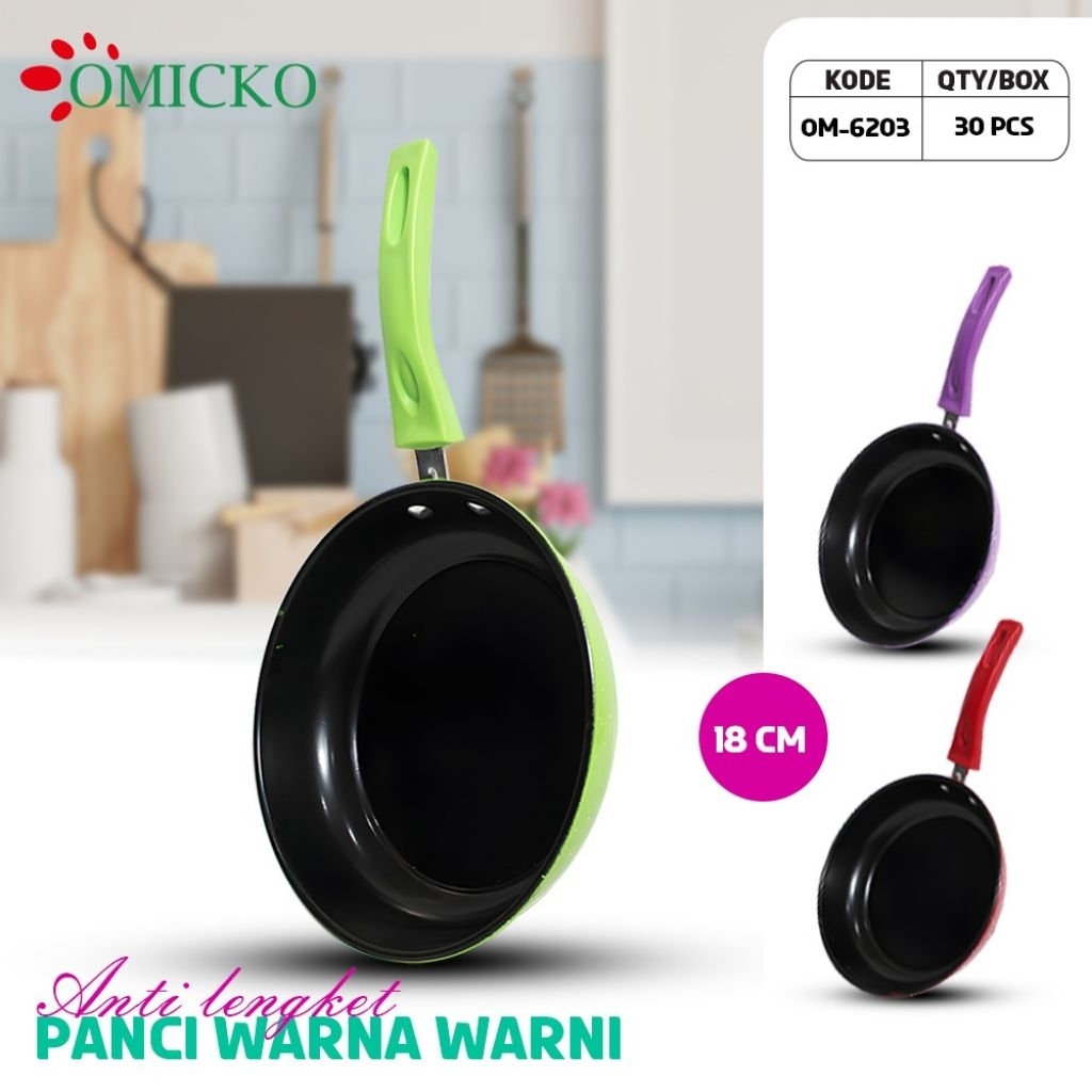 Panci Penggorengan Fry Pan OMICKO • ANTI LENGKET