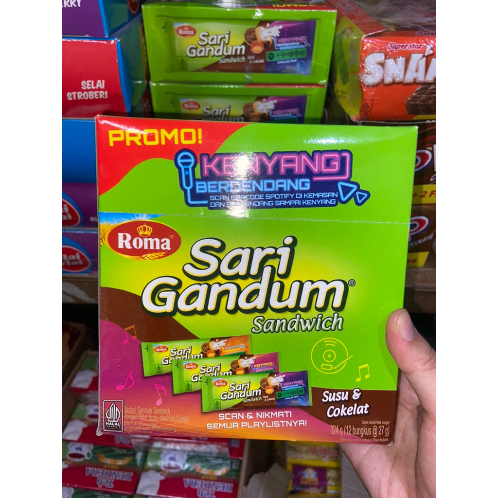 

Roma Sari Gandum Sandwich 324g Isi 12