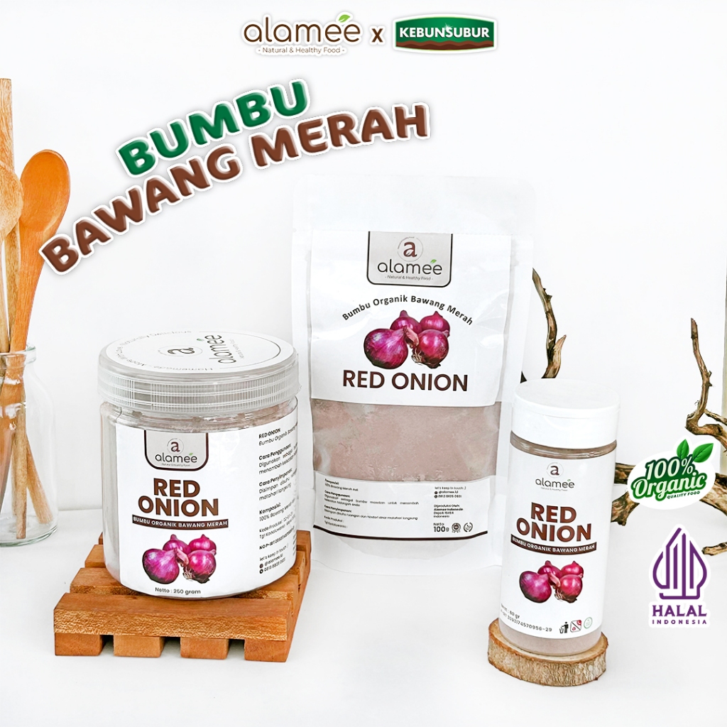 

ALAMEE Bawang Merah Bubuk Red Onion Powder Bumbu Dapur Organik Masak Seasoning Kebunsubur Kebunsubur