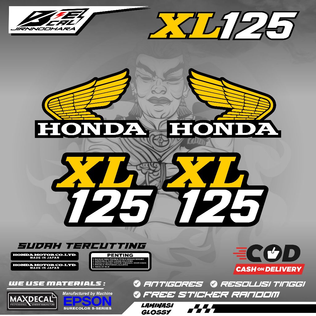 STRIPING STIKER VARIASI HONDA XL 125 HONDA XL125 TRAIL XL 125 RETRO XL 125 CLASSIC K1