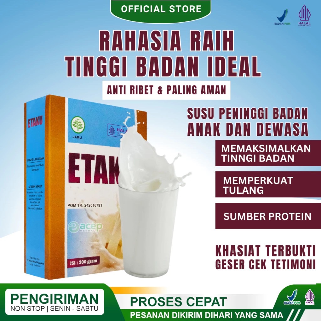 

Terpercaya!!! Etaku Goat Milk - Susu Etawa Bubuk Solusi Untuk Peninggi Badan Asma Dan Kolesterol