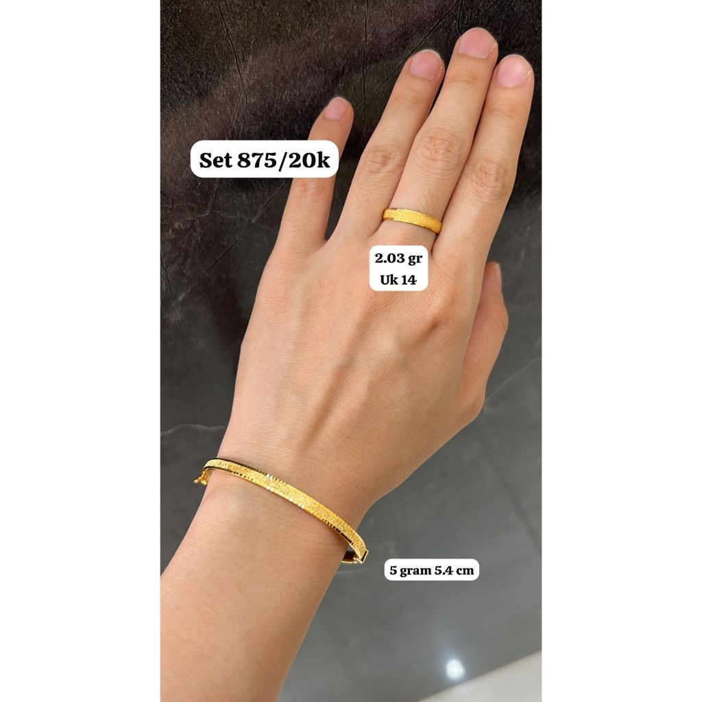 Gelang Emas Polos wanita model bangle dan cincin pasir terbaru emas asli